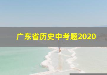 广东省历史中考题2020