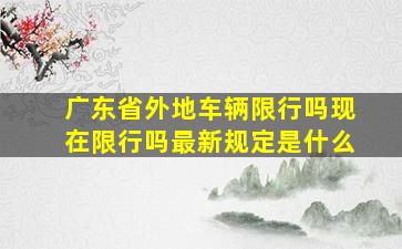 广东省外地车辆限行吗现在限行吗最新规定是什么