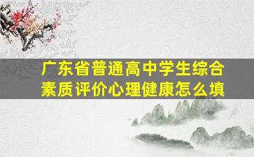 广东省普通高中学生综合素质评价心理健康怎么填