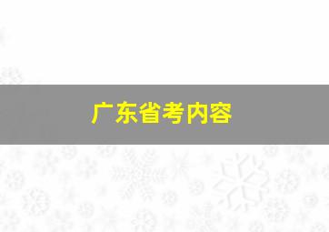 广东省考内容