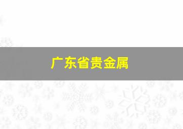 广东省贵金属