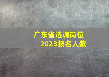 广东省选调岗位2023报名人数