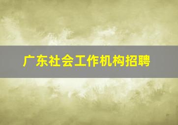 广东社会工作机构招聘