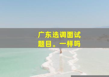 广东选调面试题目。一样吗