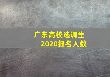 广东高校选调生2020报名人数