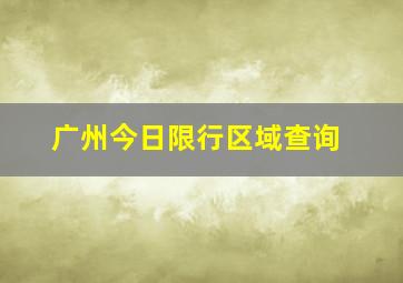 广州今日限行区域查询