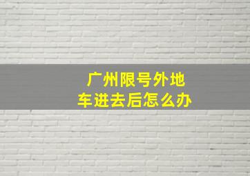 广州限号外地车进去后怎么办