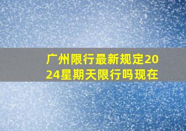 广州限行最新规定2024星期天限行吗现在