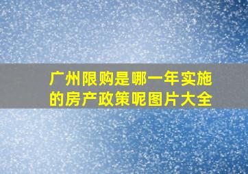 广州限购是哪一年实施的房产政策呢图片大全