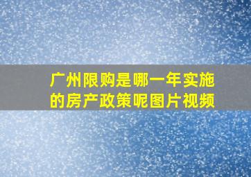 广州限购是哪一年实施的房产政策呢图片视频