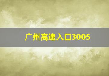 广州高速入口3005