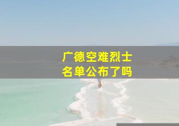 广德空难烈士名单公布了吗