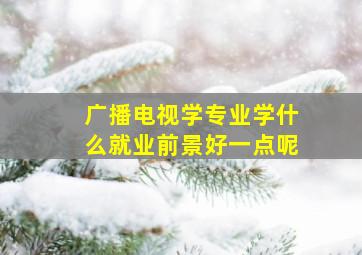 广播电视学专业学什么就业前景好一点呢