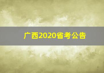 广西2020省考公告