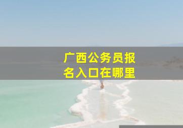 广西公务员报名入口在哪里