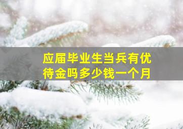 应届毕业生当兵有优待金吗多少钱一个月