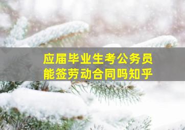 应届毕业生考公务员能签劳动合同吗知乎