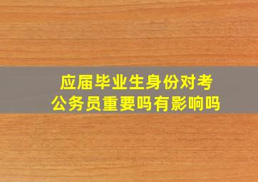 应届毕业生身份对考公务员重要吗有影响吗