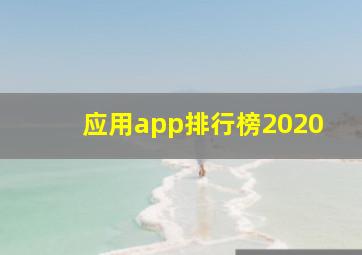 应用app排行榜2020