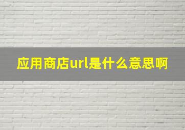 应用商店url是什么意思啊