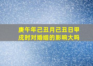 庚午年己丑月己丑日甲戌时对婚姻的影响大吗