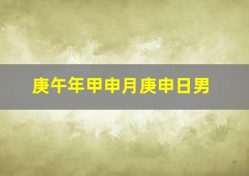 庚午年甲申月庚申日男