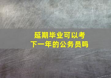 延期毕业可以考下一年的公务员吗