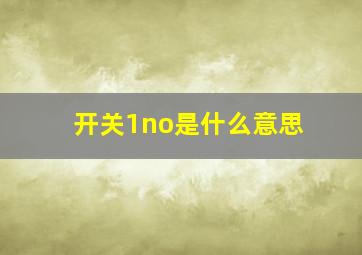 开关1no是什么意思