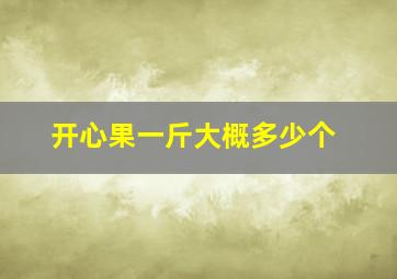 开心果一斤大概多少个