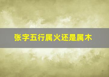 张字五行属火还是属木