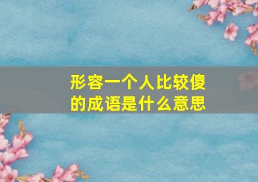 形容一个人比较傻的成语是什么意思