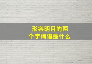 形容明月的两个字词语是什么