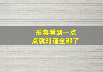 形容看到一点点就知道全部了