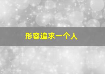 形容追求一个人