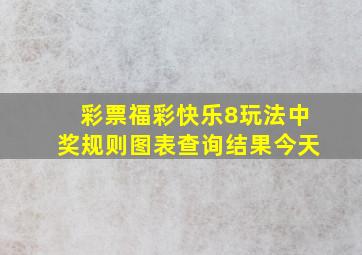 彩票福彩快乐8玩法中奖规则图表查询结果今天