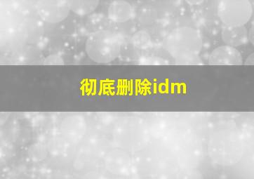 彻底删除idm