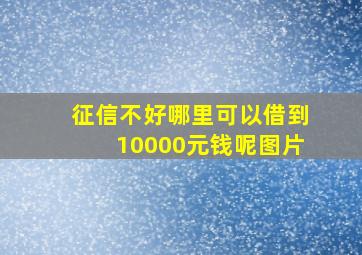 征信不好哪里可以借到10000元钱呢图片