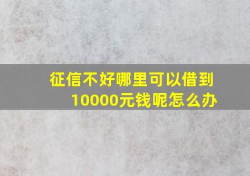 征信不好哪里可以借到10000元钱呢怎么办