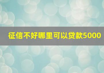 征信不好哪里可以贷款5000