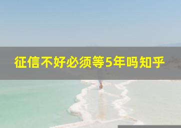 征信不好必须等5年吗知乎