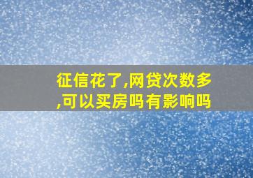 征信花了,网贷次数多,可以买房吗有影响吗