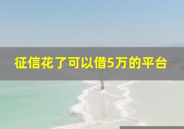 征信花了可以借5万的平台