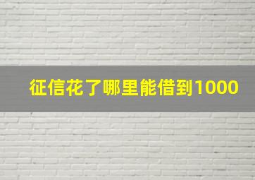 征信花了哪里能借到1000