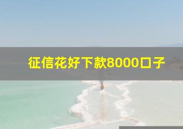 征信花好下款8000口子