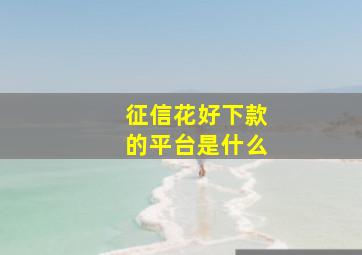 征信花好下款的平台是什么