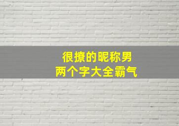 很撩的昵称男两个字大全霸气