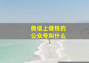 微信上借钱的公众号叫什么