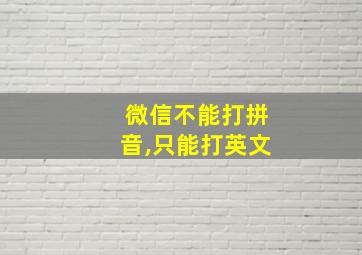 微信不能打拼音,只能打英文