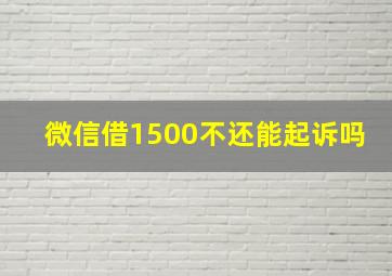 微信借1500不还能起诉吗