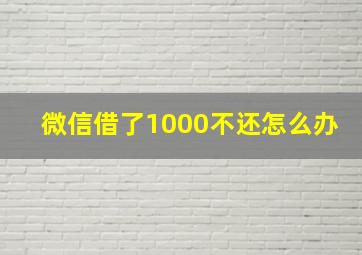 微信借了1000不还怎么办